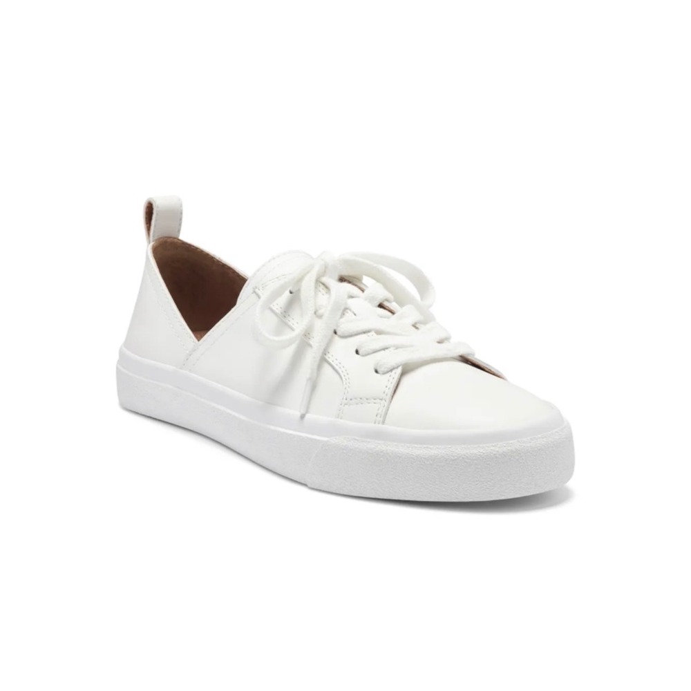 Lucky Brand Dansbey Sneaker Women 7 White Leather D Orsay Cutout Lace Up Shoes